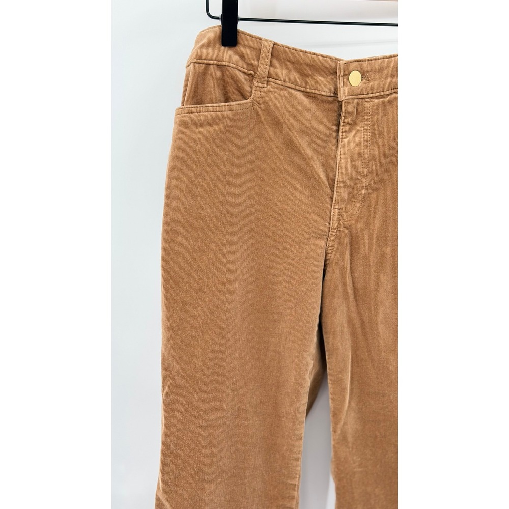 Talbots Size 2 Corduroy Straight Leg Pants Dark Camel Tan Classic Preppy Fall - Picture 2 of 4